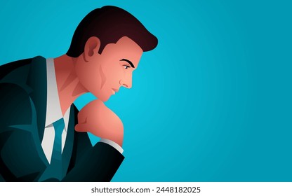 Businessman lost in deep contemplation, introspection and strategic thinking, businessman immersed in profound reflection as he navigates the complexities of decision-making and planning