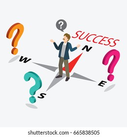 businessman lost from success