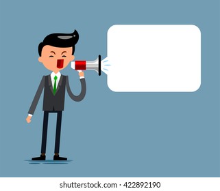 businessman with loudspeaker
