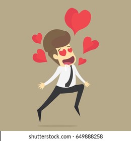 Businessman in love. Fall in love.VECTOR