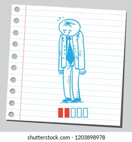 Businessman with low energy