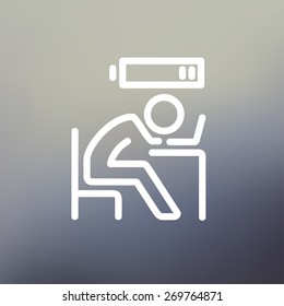 Empresario en línea delgada de icono de bajo consumo para web y móvil, moderno diseño minimalista plano. Icono blanco vectorial sobre fondo de malla degradada.