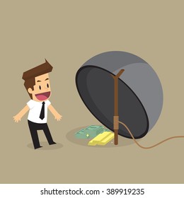 businessman was lured into a trap. vector