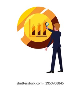 businessman with magnifier