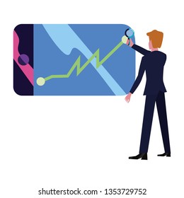 businessman with magnifier