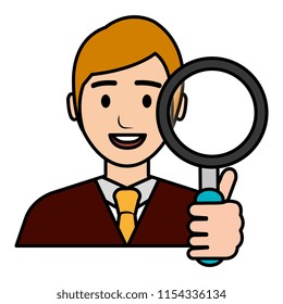 businessman with magnifying glass