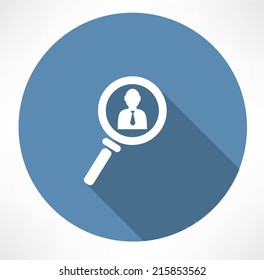 businessman in the magnifying glass icon