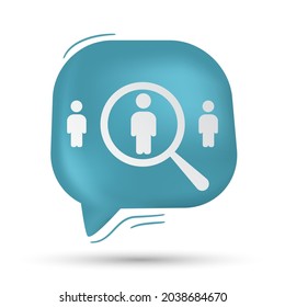 businessman and magnifying vector Will base vector in speech bubble - Modern design