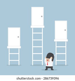 Businessman make a decision to choosing the right door, VECTOR, EPS10