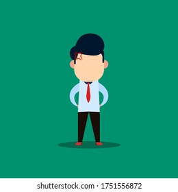 empresario hace gestos enojados, ilustración vectorial