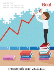 businessman making to goal' vector illustration