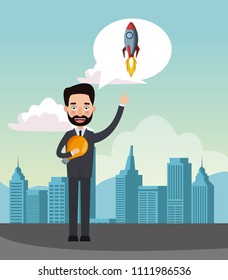Businessman making money