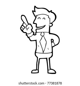 caricatura de hombre de negocios con un punto de vista