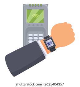 Businessman making secure contactless payment using smartwatch