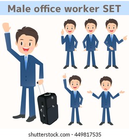 Businessman, male company employee of illustration material set