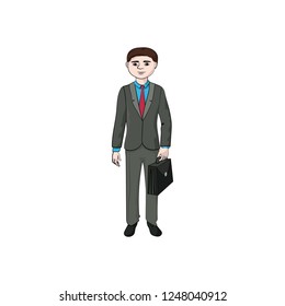 Businessman (man, boy) with a briefcase. Vector