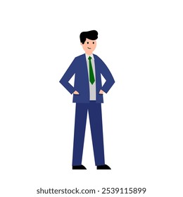 Hombre de negocios, hombre de traje. Ilustración plana de color simple de Vector.