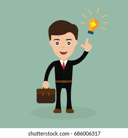 Businessman or man thinking positive.