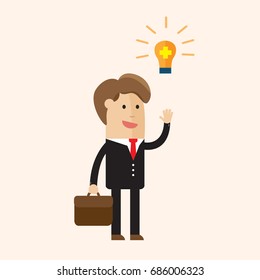 Businessman or man thinking positive.