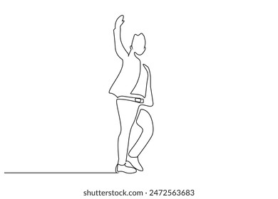 businessman man victory success greet happy one line art design