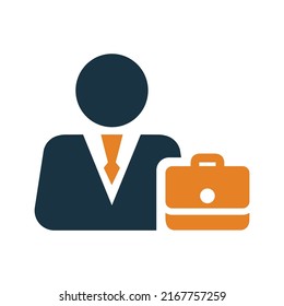 Businessman, manager icon. Simple editable vector design isolated on a white background.