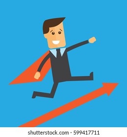 Businessman or manager like a superman. Vector illustration eps 10