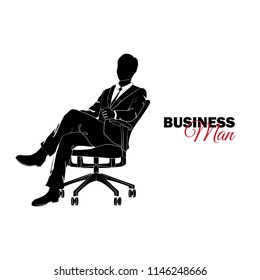 Businessman, Manager. A man in a business suit. Businessman sitting in a chair