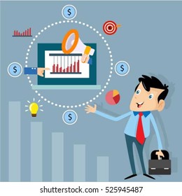 Businessman manager marketing finance vector