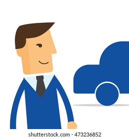 Businessman, manager, a new car vector eps10