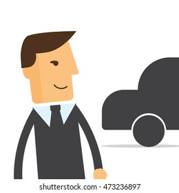 Businessman, manager, a new car vector eps10