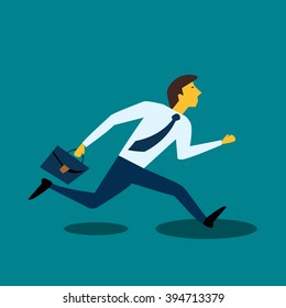 Businessman Manager runs