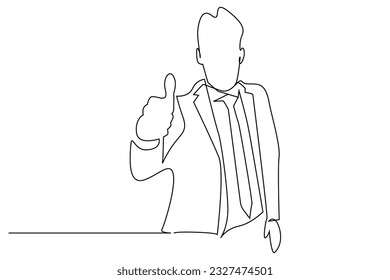 businessman manager suit nice like okey sign line art