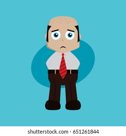 businessman manager at work cartoon vector art illustration