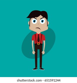 businessman manager at work cartoon vector art illustration