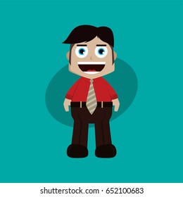 businessman manager at work cartoon vector art illustration