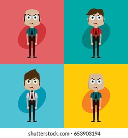 businessman manager at work cartoon vector art illustration