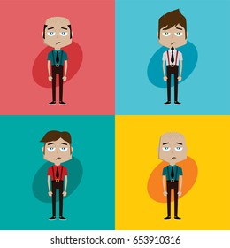 businessman manager at work cartoon vector art illustration