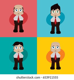 businessman manager at work cartoon vector art illustration