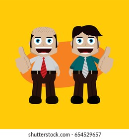 businessman manager at work cartoon vector art illustration