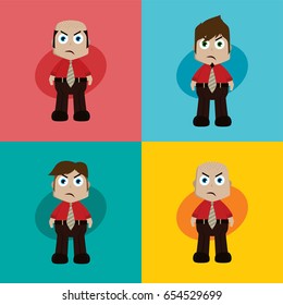 businessman manager at work cartoon vector art illustration