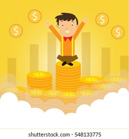 Businessman manager work marketing finance vector