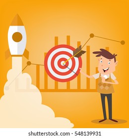 Businessman manager work marketing finance vector