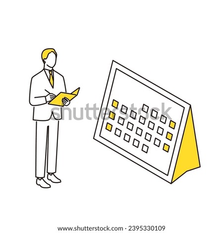 businessman managing his schedule while checking his calendar.