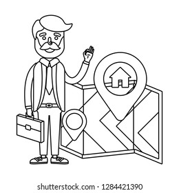 businessman with map