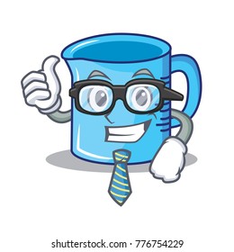 Businessman measuring cup character cartoon