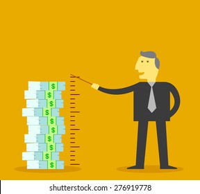 businessman measuring money