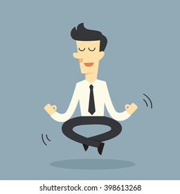 Businessman meditating