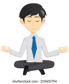 Businessman Meditation And Relaxing