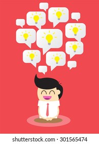 Businessman meditation,good idea concept, Businessman