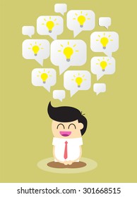 Businessman meditation,good idea concept, Businessman